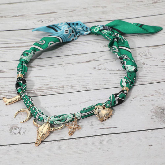 Jolene Scarf Western Charm Green Necklace