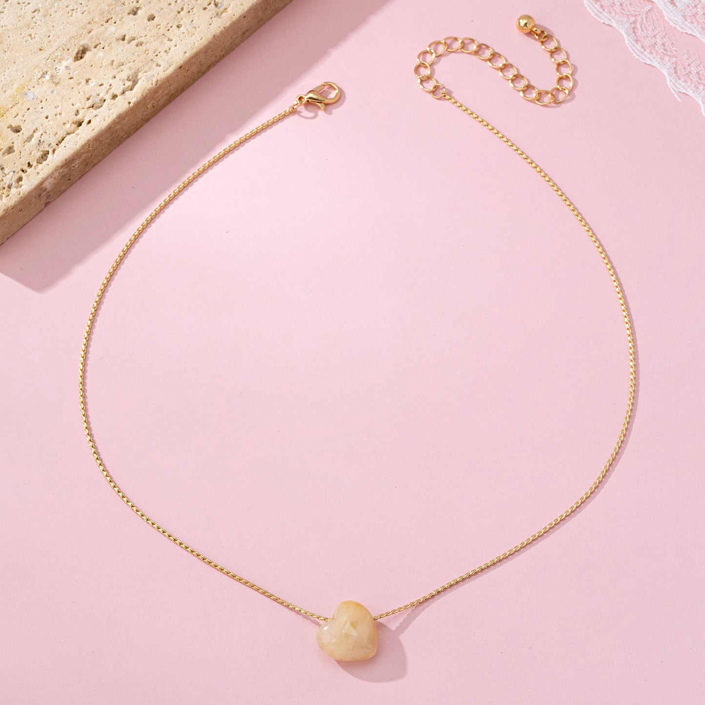 Constance Natural Stone Heart Necklace