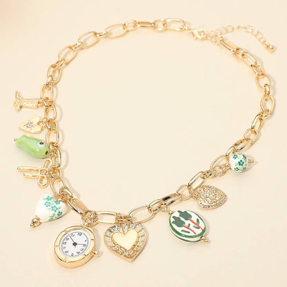 Arwen Green Charm Locket Necklace
