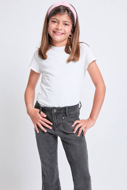 Girls YMI Faded Black Flare Jeans