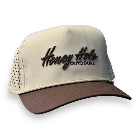 Mens Honey Hole Brown Performance Rope Hat