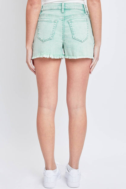 YMI Shamrock Acid Wash Mom Shorts