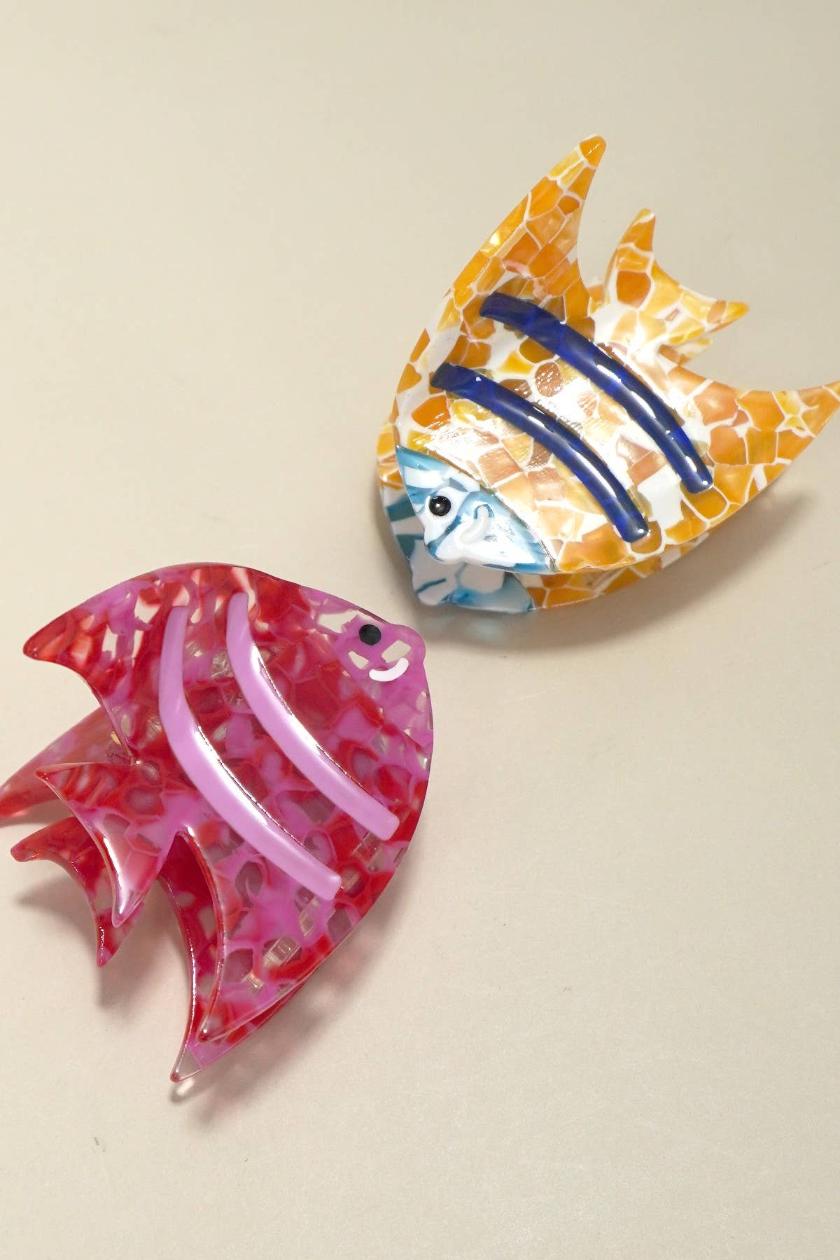 Acetate Tropical Mosaic Fish Claw Clip