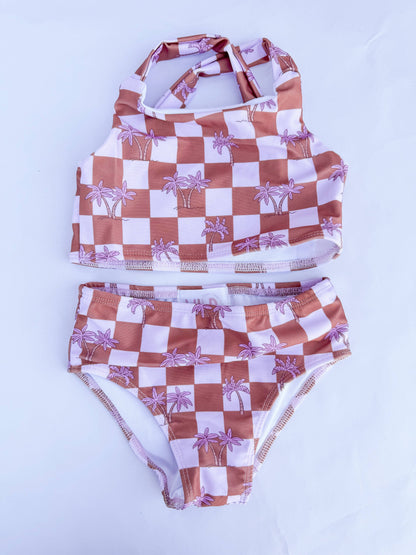 Girls Palm Checkered Bikini
