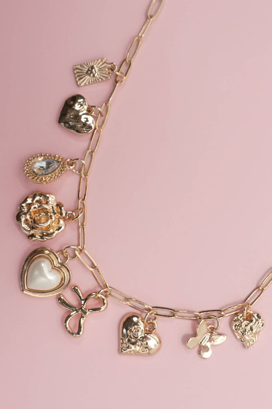 Tonopah Vintage Pearl Charm Necklace