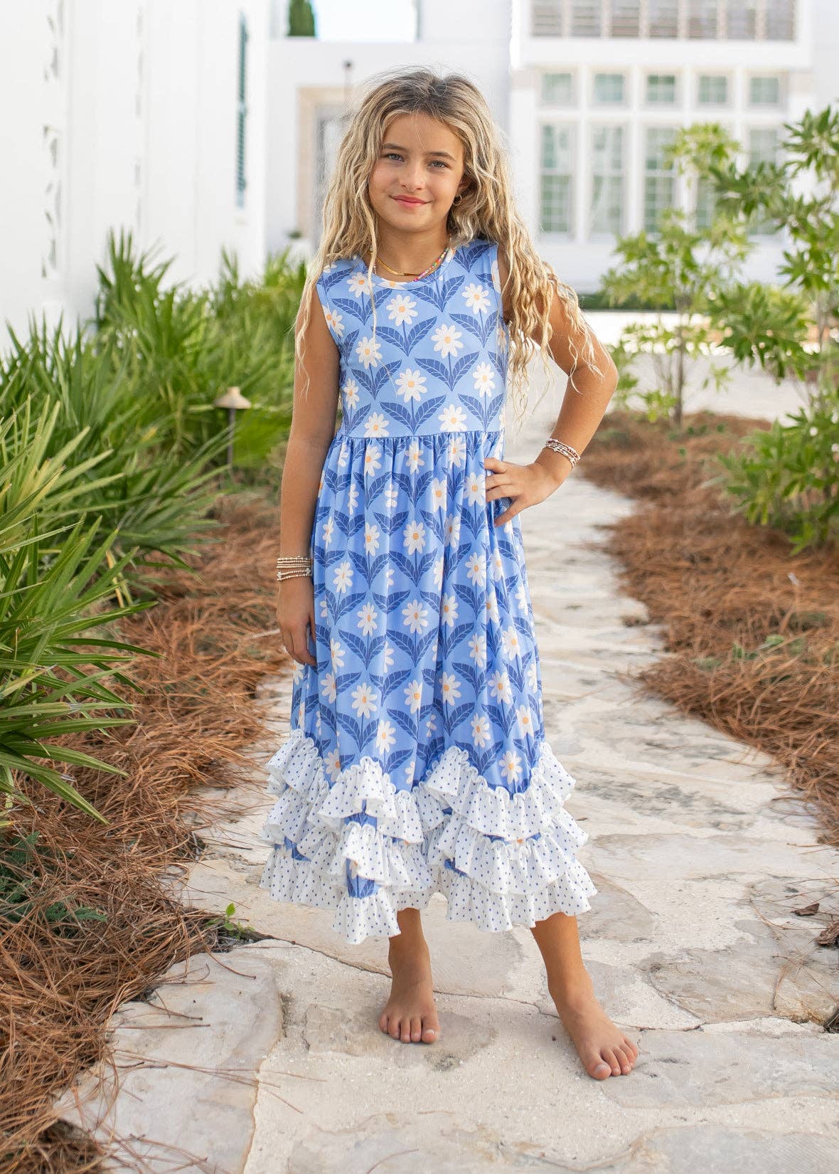 Girls Felicity Daisy Floral Maxi Dress