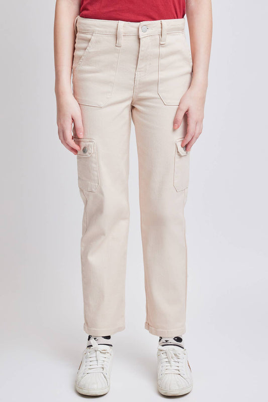 Girls YMI Selena Khaki Cargo Straight Jeans