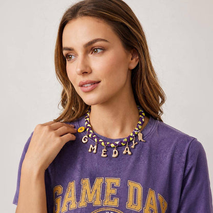 Scarlett Game Day Bandana Charm Necklace