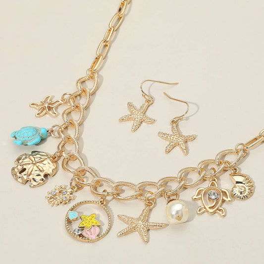 Delmar Sea Turtle Charm Gold Necklace