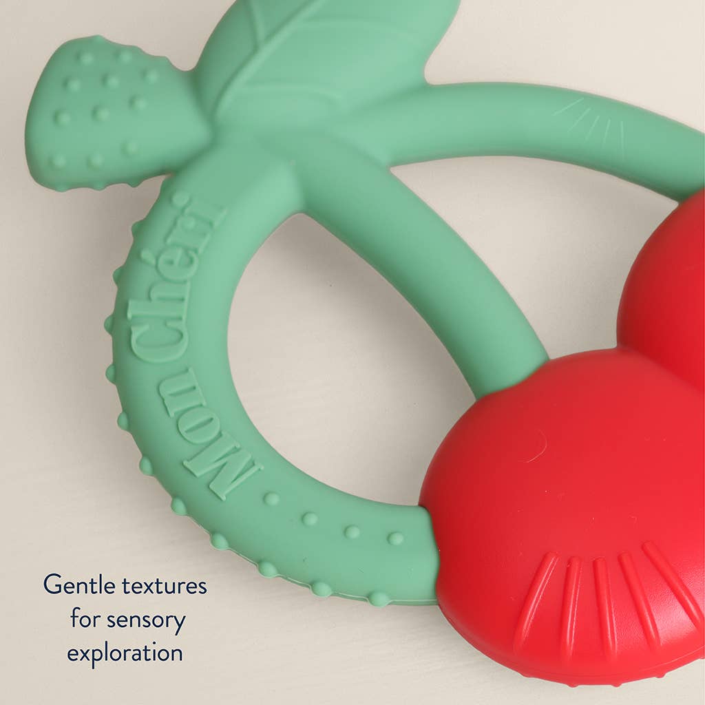 Itzy Ritzy Bitzy Shake™ - Silicone Teether with Rattle: Cherries
