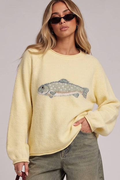 Intarsia Fish Sweater