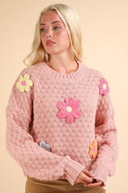 Addison Flower Applique Sweater