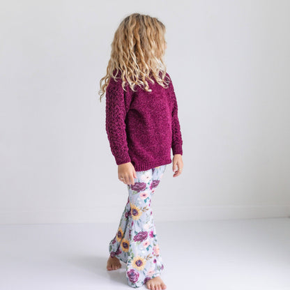 Girls Plum Floral Pant Set