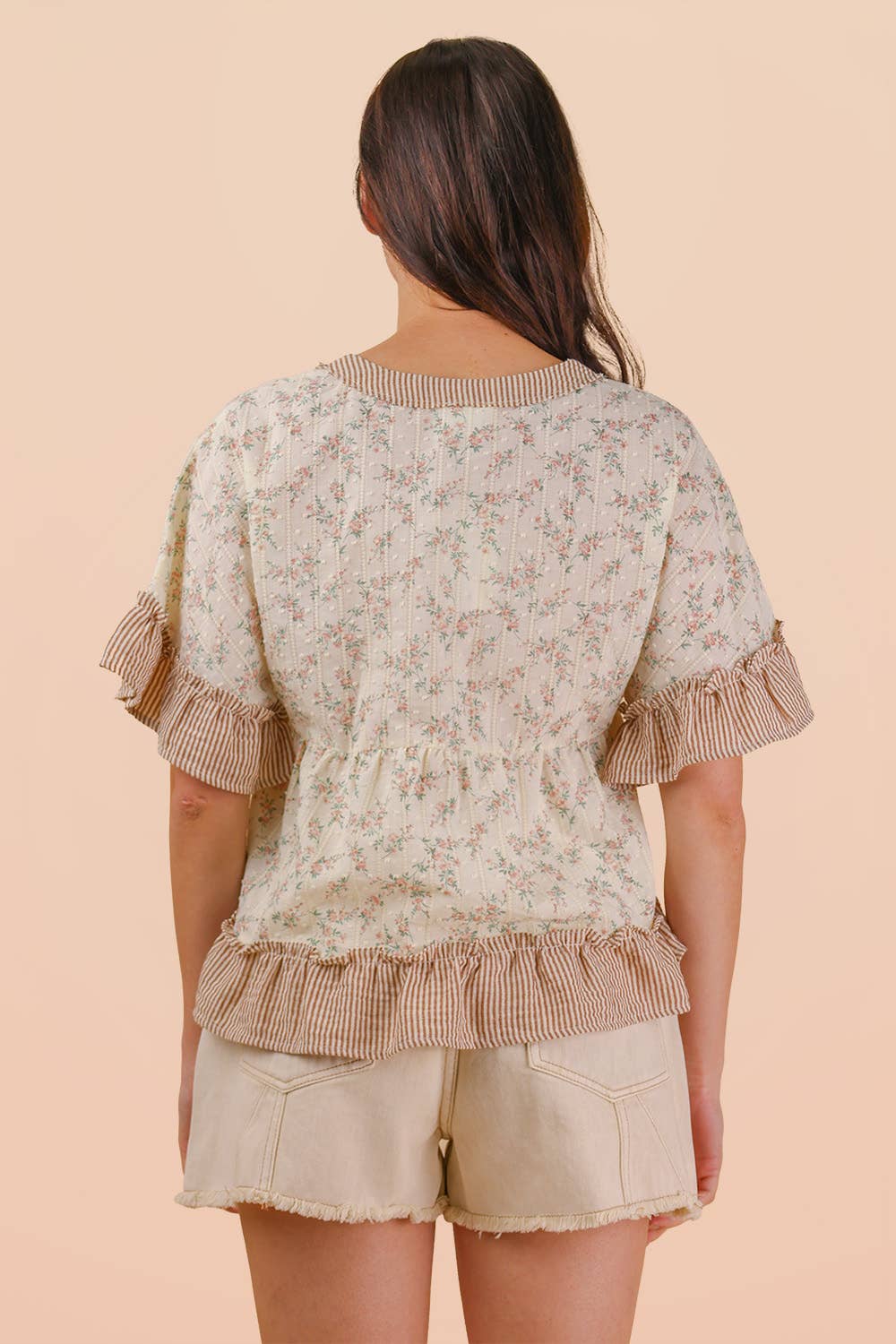 Peridot Floral Ruffle Blouse