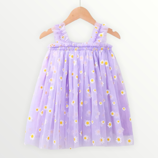 Girls Tulle Daisy Lavendar Dress