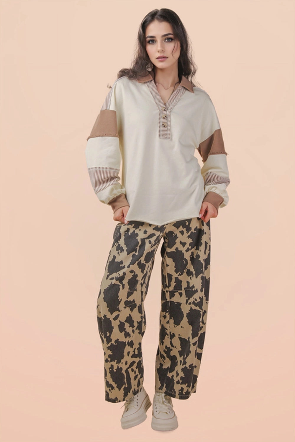 Maher Rugby Button Oversized Top