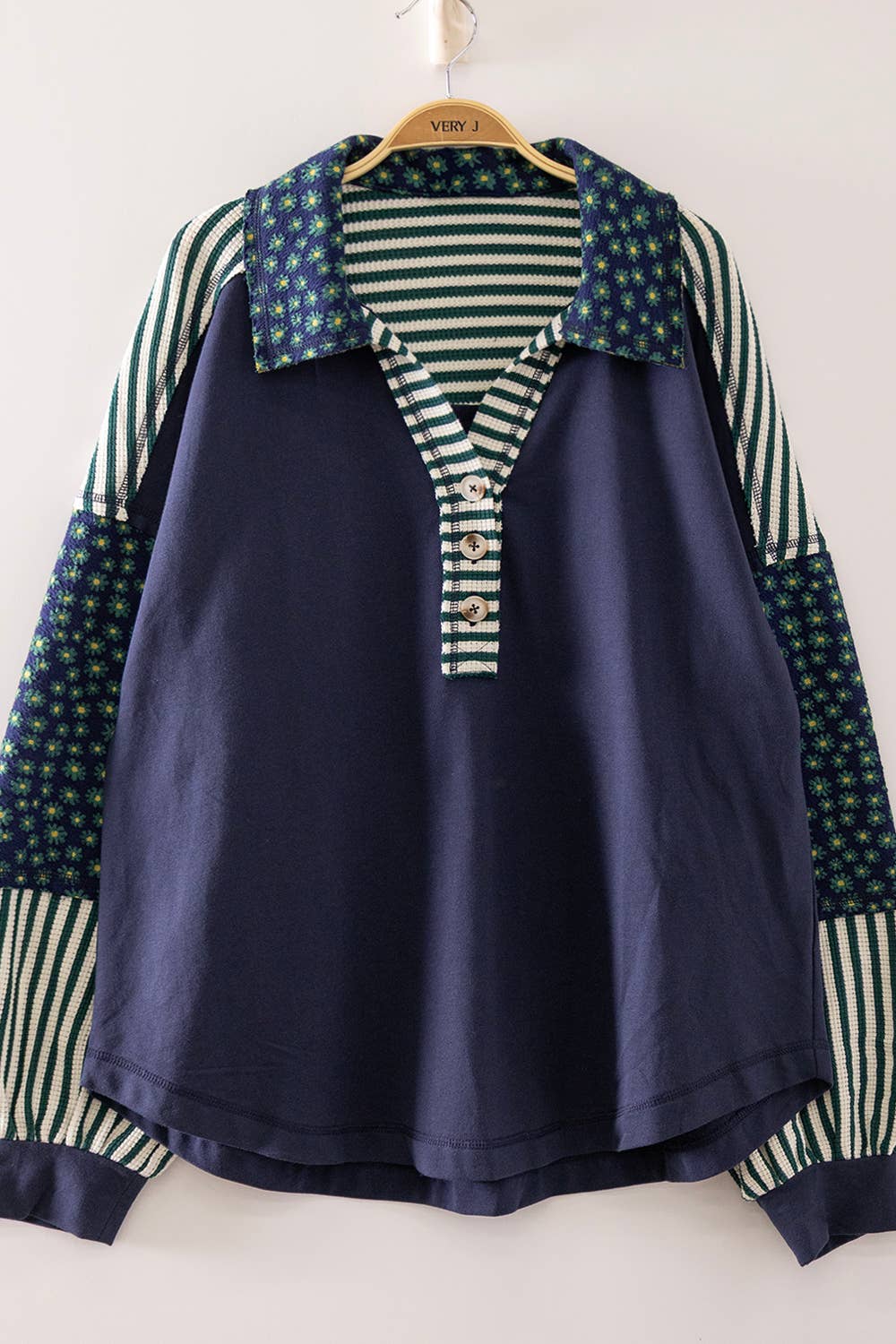 Meredith Floral & Stripe Rugby Top
