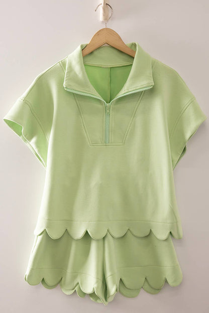 Scalloped Scuba Short Set