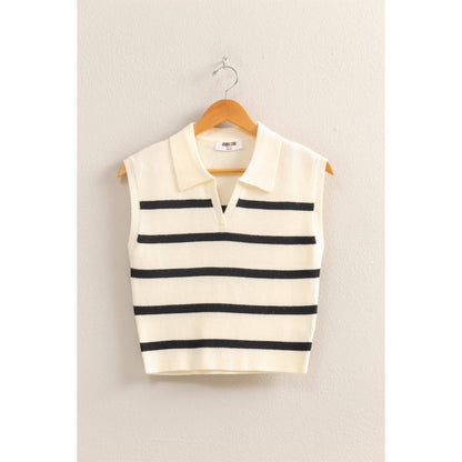 Madison Striped Collared Top