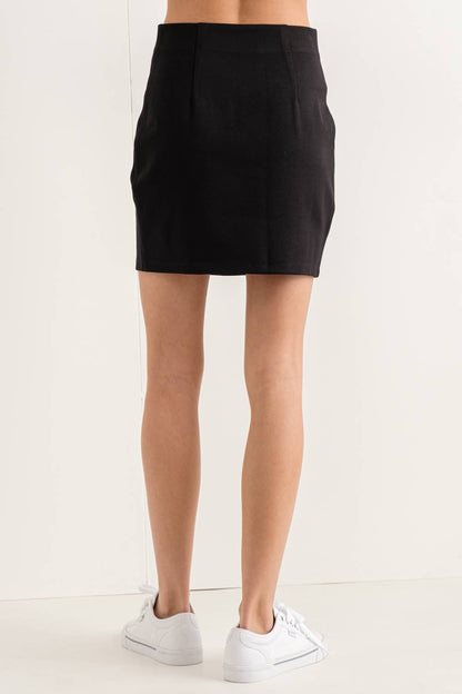 Ponte Black Mini Skirt