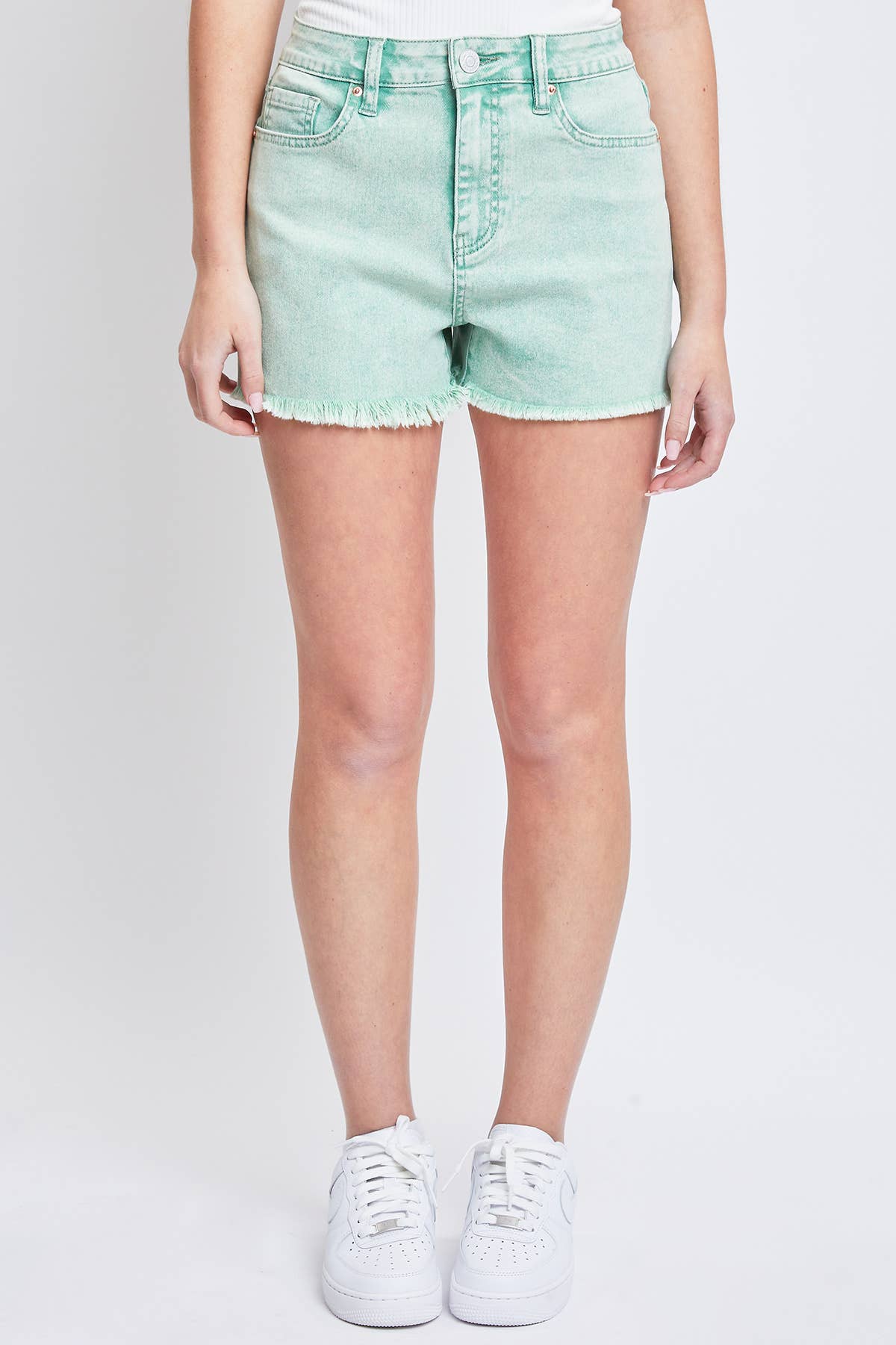 YMI Shamrock Acid Wash Mom Shorts