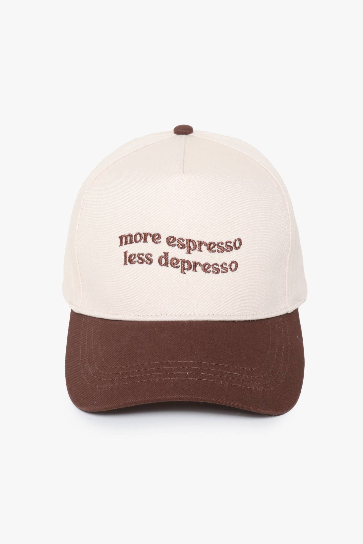 More Espresso Less Depresso Embroidered Brown Hat