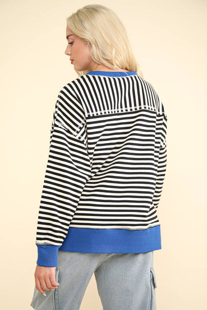 Montrouge Striped Raglan Oversized Top