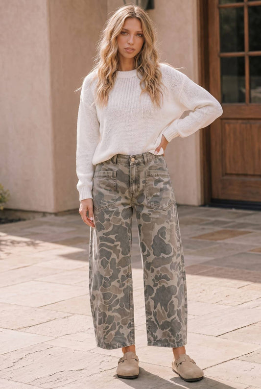 Kori Duck Camo Barrel Jeans