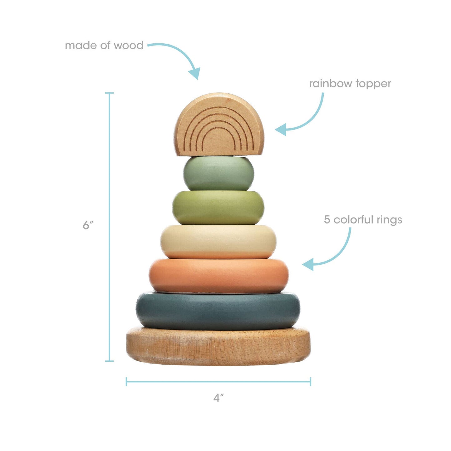 Baby Wooden Stacking Rainbow Tower Baby Toy