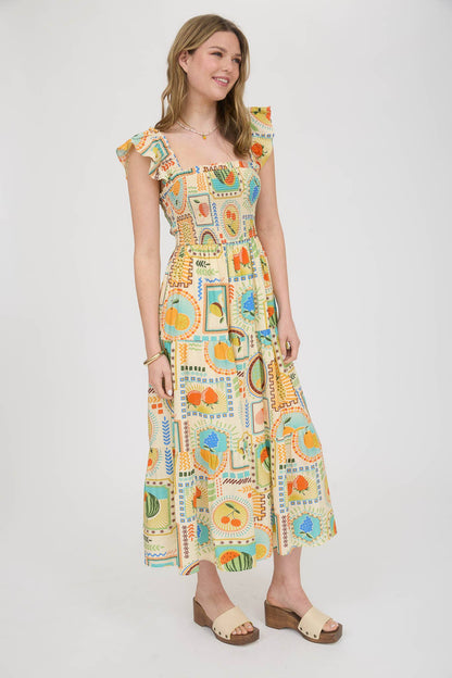 Hollis Colorful Fruit Smocked Dress