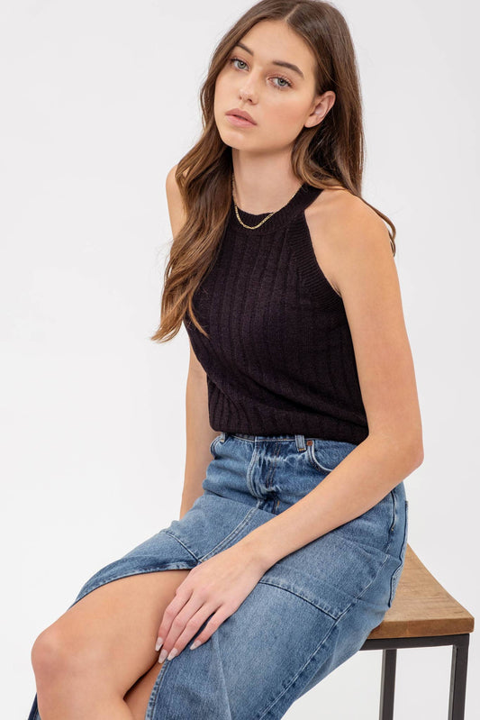 Briar Black Knit Halter
