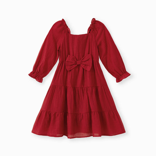 Girls Scarlet Bow Dress