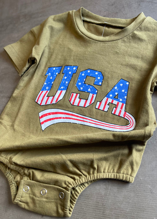 Baby Boy USA Tshirt Romper
