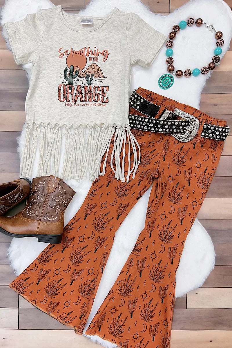 Girls Sunset Country Bell Bottoms