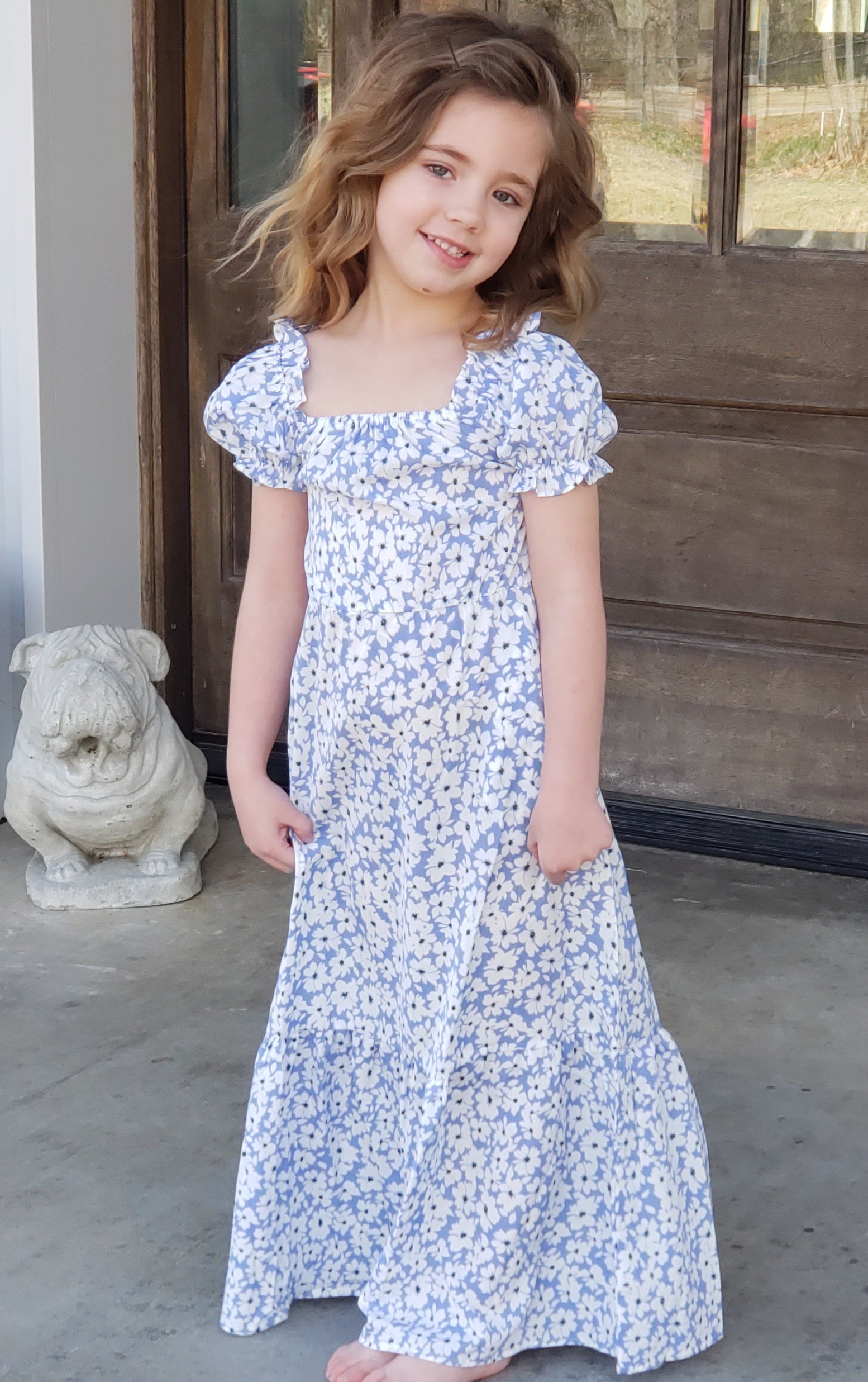 Girls Blue Floral Maxi Dress – Bellum&Rogue