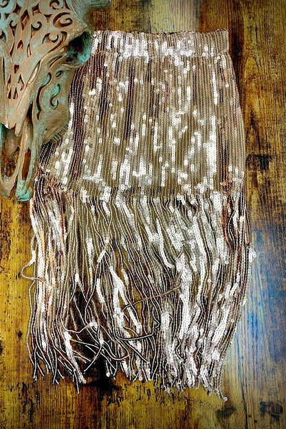 Girls Hard Rock Fringe Sequin Skirt