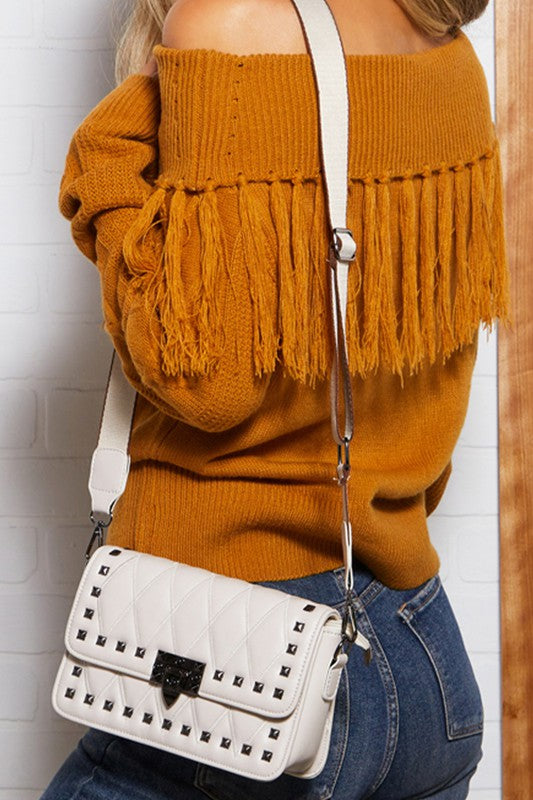 **SALE!** Fringe Off Shoulder Sweater