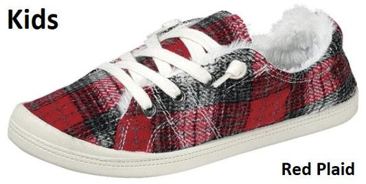 Kids Plaid Comfort Sneaker