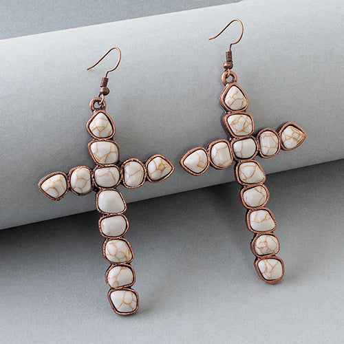 Abilene Cross Stone Earrings & Necklaces