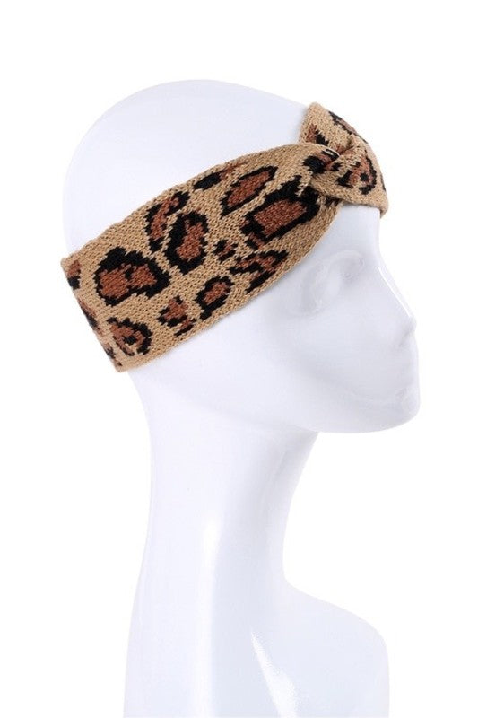 Leopard Knit Headband