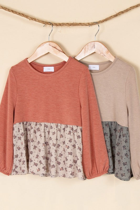 **SALE!!** Girls Wildflower Peplum Top