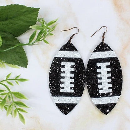 Glitter Football Earrings