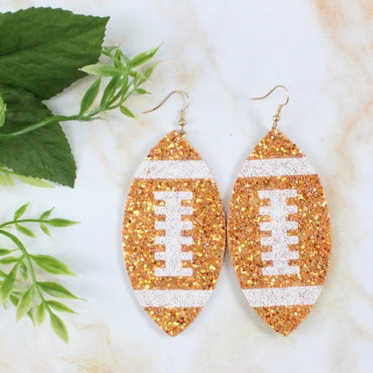 Glitter Football Earrings