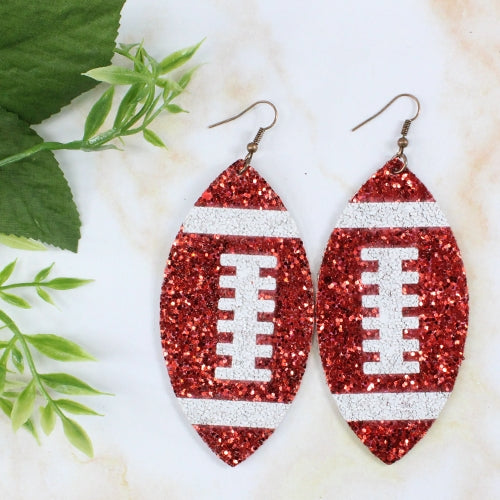 Glitter Football Earrings