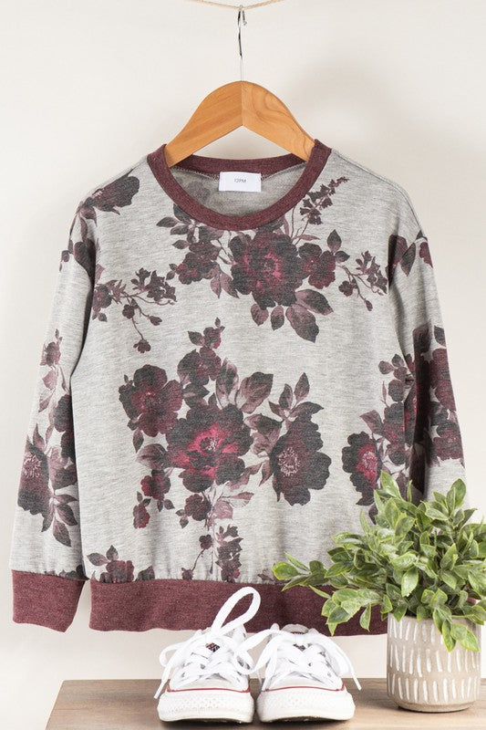 **SALE!** Girls Plum Floral Top (Size 4Y)