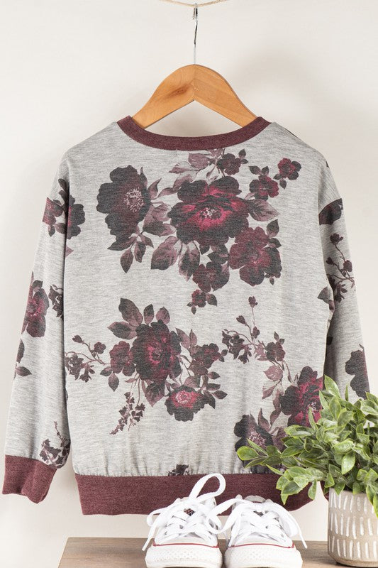 **SALE!** Girls Plum Floral Top (Size 4Y)