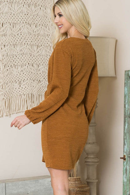 **SALE!** Tie Front Knit Dress