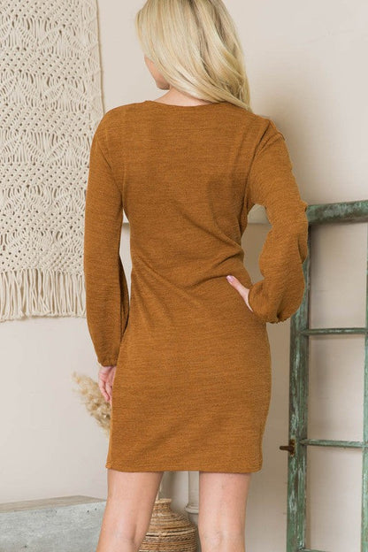 **SALE!** Tie Front Knit Dress