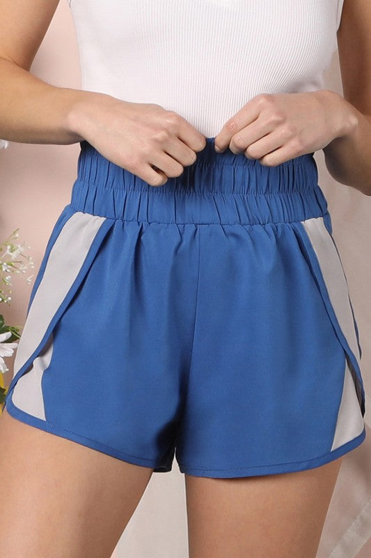 Two-Tone High Waist Athletic Shorts