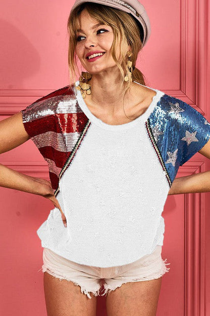 **SALE!** Northport Patriotic Sequin Top